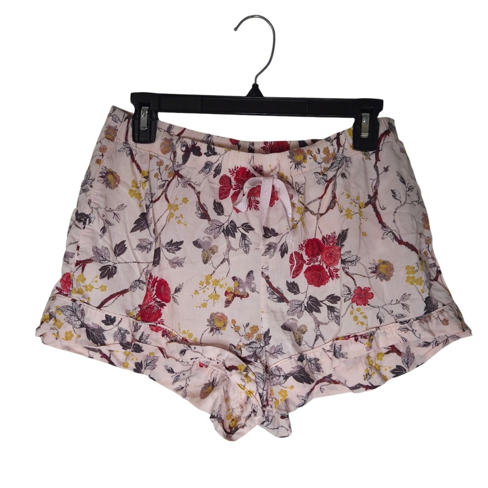 Victoria's Secret Pink Floral Pajama Shorts Women's Cottagecore Ruffle Sleep, M
